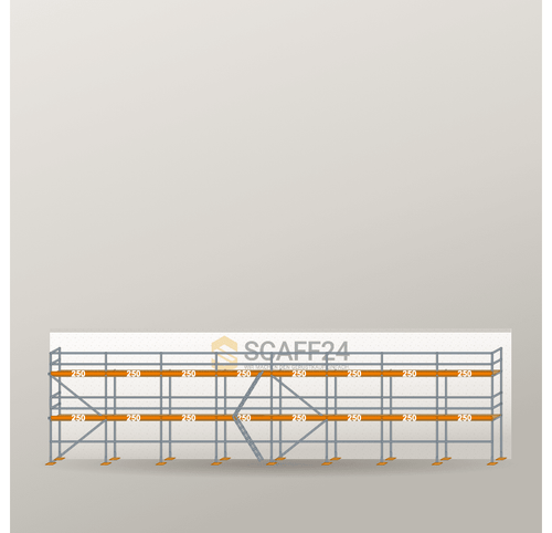 Fassadengerüst 20 x 6 m | 130 m² | Stahl / Holzbelag | R65 Fassadengerüst Scaff24 