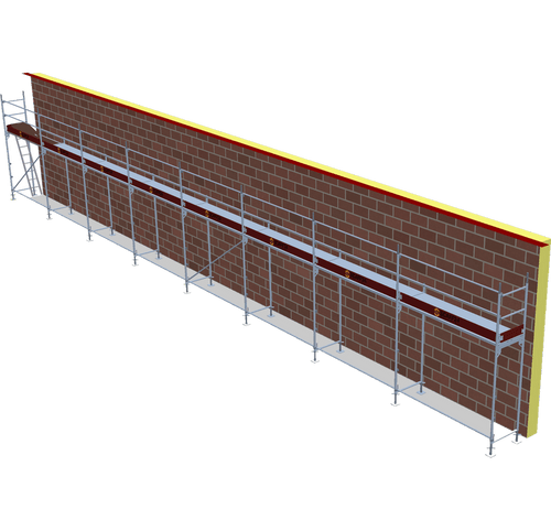 Fassadengerüst 20,56 x 2 m | 92,52 m² | Stahl / Stahlboden | S73 Gerüst Scaff24 