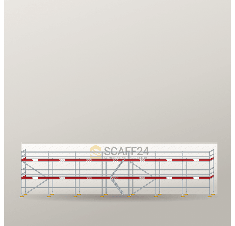 Fassadengerüst 21 x 6 m | 136,5 m² | Alu / Aluminium | SL74 Fassadengerüst Scaff24 