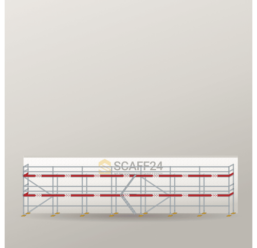 Fassadengerüst 21 x 6 m | 136,5 m² | Alu / Aluminium | SL74 Fassadengerüst Scaff24 