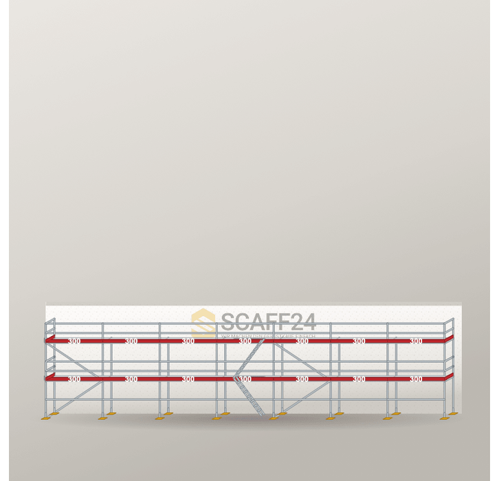 Fassadengerüst 21 x 6 m | 136,5 m² | Alu / Aluminium | SL74 Fassadengerüst Scaff24 