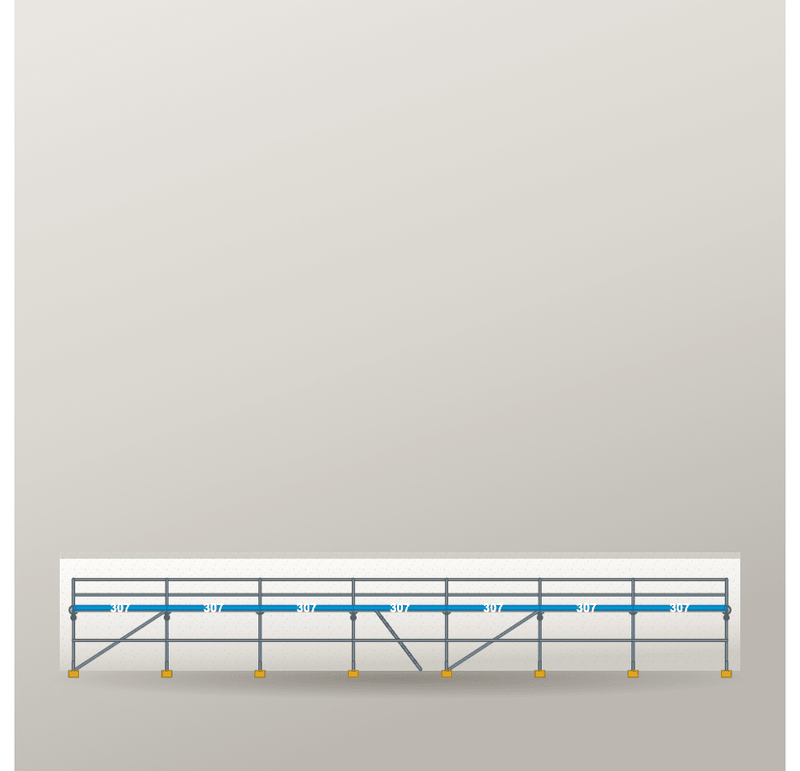 Fassadengerüst 21,49 x 4 m | 96,71 m² | Stahl / Sperrholz | S73 Fassadengerüst Scaff24 