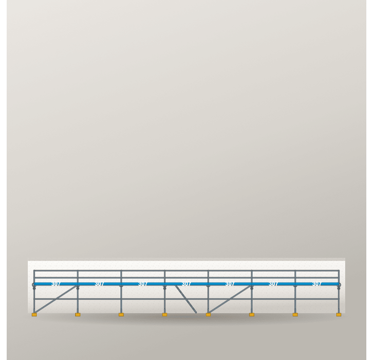 Fassadengerüst 21,49 x 4 m | 96,71 m² | Stahl / Sperrholz | S73 Fassadengerüst Scaff24 