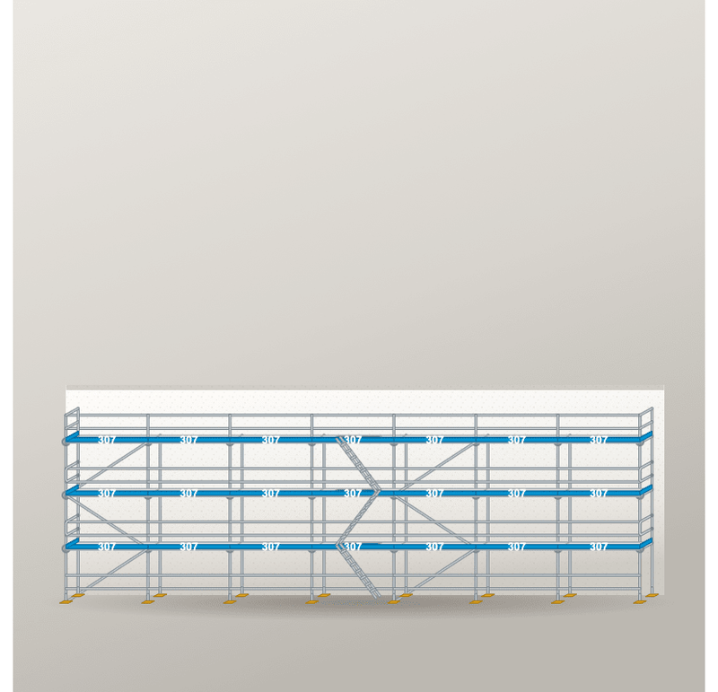 Fassadengerüst 21,49 x 8 m | 182,67 m² | Alu / Aluminium | S73 Fassadengerüst Scaff24 