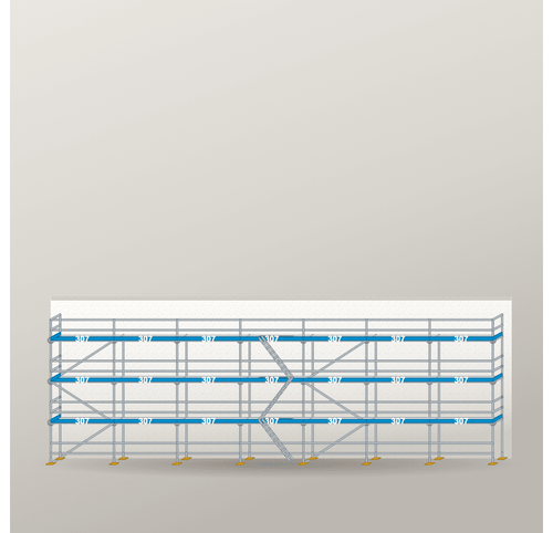 Fassadengerüst 21,49 x 8 m | 182,67 m² | Alu / Aluminium | S73 Fassadengerüst Scaff24 