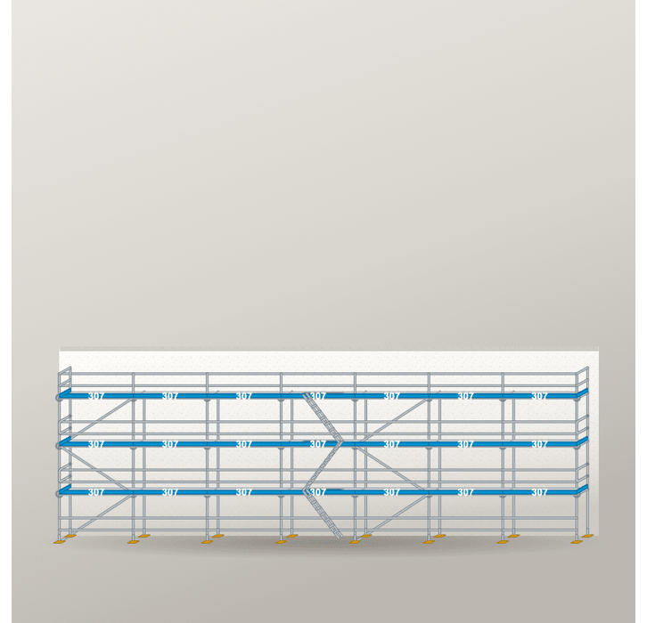 Fassadengerüst 21,49 x 8 m | 182,67 m² | Alu / Aluminium | S73 Fassadengerüst Scaff24 