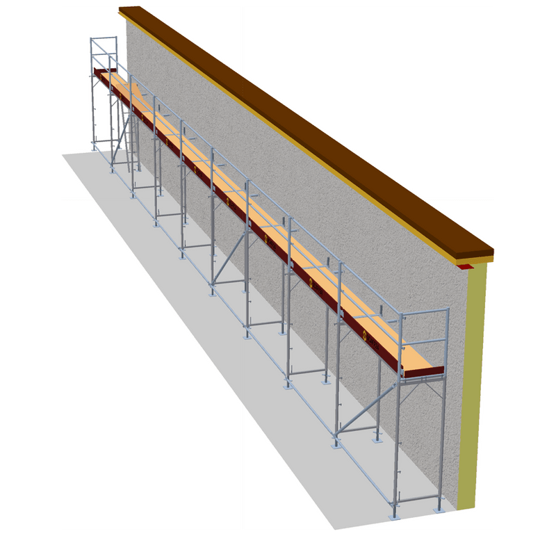 Fassadengerüst 22,5 x 4 m | 101,25 m² | Alu / Sperrholz | SL74 Alugerüst Scaff24 