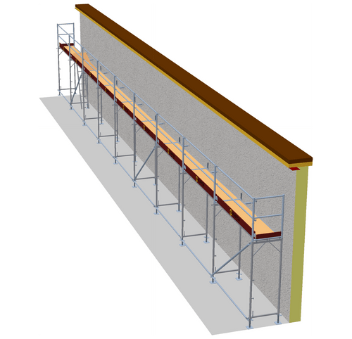 Fassadengerüst 22,5 x 4 m | 101,25 m² | Alu / Sperrholz | SL74 Alugerüst Scaff24 