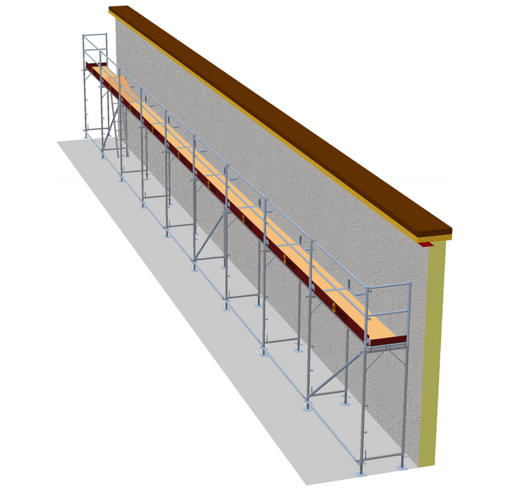 Fassadengerüst 22,5 x 4 m | 101,25 m² | Alu / Sperrholz | SL74 Alugerüst Scaff24 