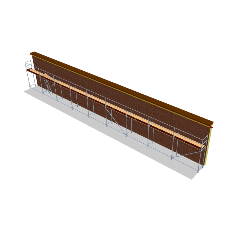 Fassadengerüst 22,5 x 4 m | 101,25 m² | Stahl / Holzbelag | SL74 Fassadengerüst Scaff24 