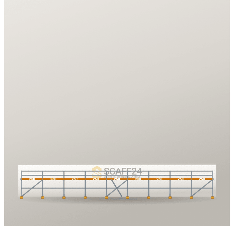 Fassadengerüst 22,5 x 4 m | 90 m² | Stahl / Holzbelag | R65 Fassadengerüst Scaff24 