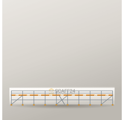 Fassadengerüst 22,5 x 4 m | 90 m² | Stahl / Holzbelag | R65 Fassadengerüst Scaff24 