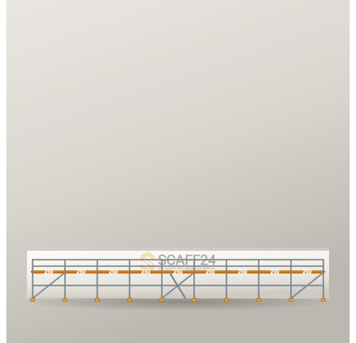 Fassadengerüst 22,5 x 4 m | 90 m² | Stahl / Holzbelag | R65 Fassadengerüst Scaff24 