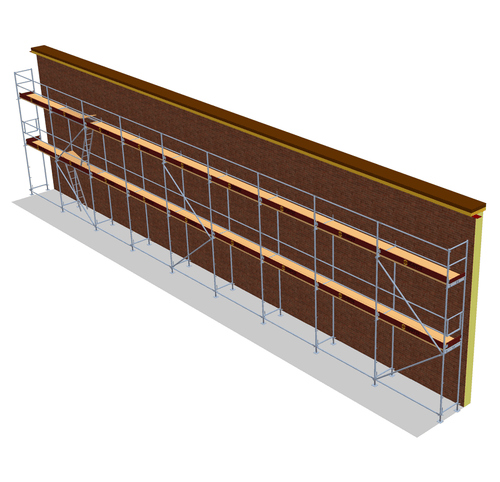 Fassadengerüst 22,5 x 6 m | 135 m² | Stahl / Holzbelag | SL74 Fassadengerüst Scaff24 