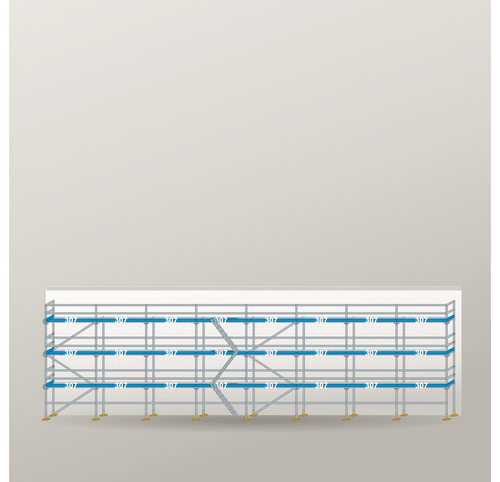 Fassadengerüst 24,56 x 8 m | 208,76 m² | Alu / Aluminium | S73 Fassadengerüst Scaff24 