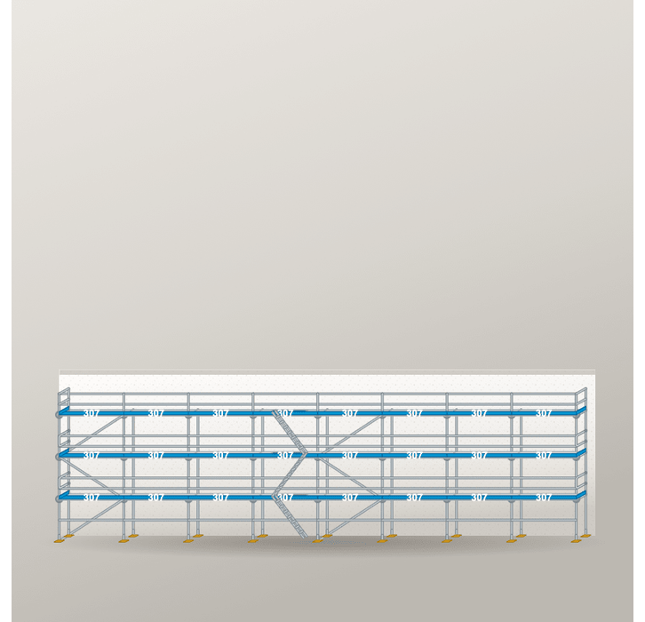 Fassadengerüst 24,56 x 8 m | 208,76 m² | Alu / Aluminium | S73 Fassadengerüst Scaff24 