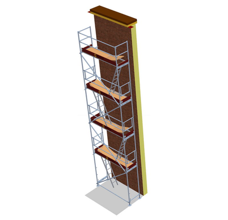 Fassadengerüst 2,5 x 10 m | 26,25 m² | Stahl / Sperrholz | SL74 Gerüst Scaff24 