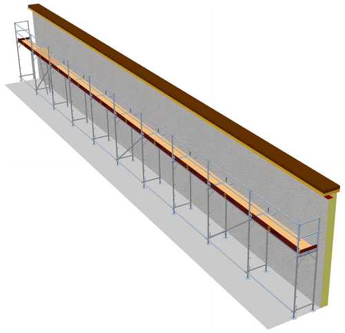Fassadengerüst 25 x 4 m | 112,5 m² | Alu / Sperrholz | SL74 Alugerüst Scaff24 