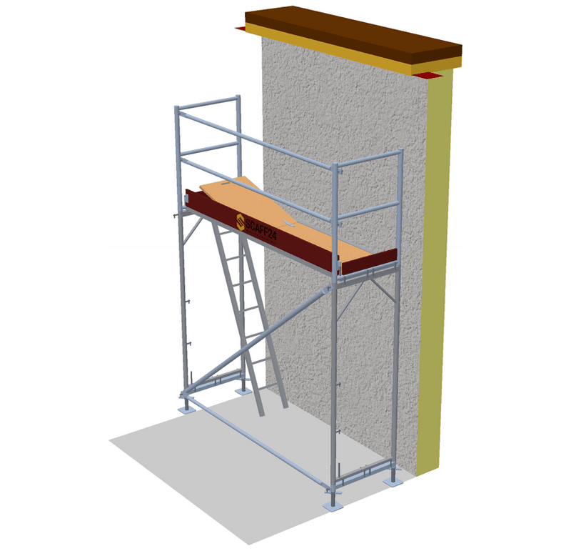 Fassadengerüst 2,5 x 4 m | 11,25 m² | Alu / Sperrholz | SL74 Fassadengerüst Scaff24 