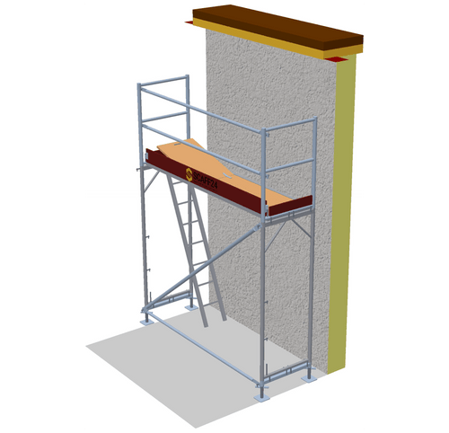 Fassadengerüst 2,5 x 4 m | 11,25 m² | Alu / Sperrholz | SL74 Fassadengerüst Scaff24 