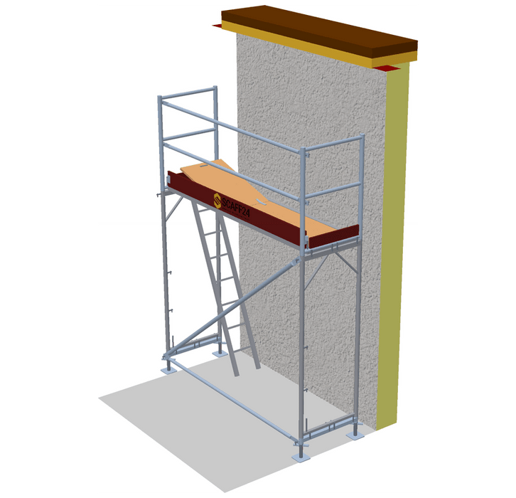 Fassadengerüst 2,5 x 4 m | 11,25 m² | Alu / Sperrholz | SL74 Fassadengerüst Scaff24 