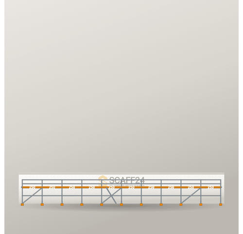 Fassadengerüst 25 x 4 m | 112,5 m² | Stahl / Holzbelag | R65 Fassadengerüst Scaff24 