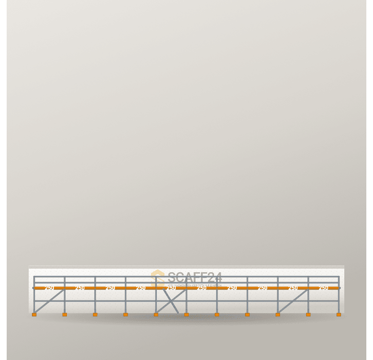 Fassadengerüst 25 x 4 m | 112,5 m² | Stahl / Holzbelag | R65 Fassadengerüst Scaff24 