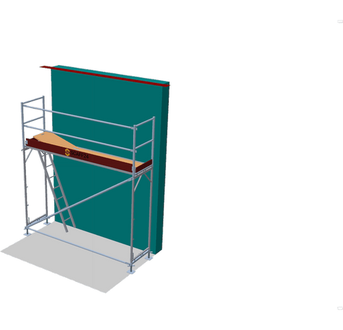 Fassadengerüst 2,5 x 4 m | 11,25 m² | Stahl / Holzboden | SL74 Fassadengerüst Scaff24 