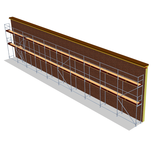 Fassadengerüst 25 x 6 m | 162,5 m² | Stahl / Holzboden | SL74 Fassadengerüst Scaff24 