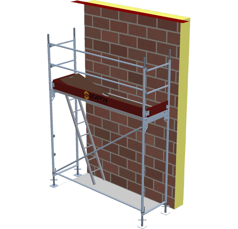 Fassadengerüst 2,57 x 4 m | 11,57 m² | Stahl / Sperrholz | S73 Gerüst Scaff24 
