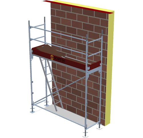 Fassadengerüst 2,57 x 4 m | 11,57 m² | Stahl / Sperrholz | S73 Gerüst Scaff24 