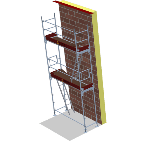 Fassadengerüst 2,57 x 6 m | 16,71 m² | Stahl / Sperrholz | S73 Fassadengerüst Scaff24 