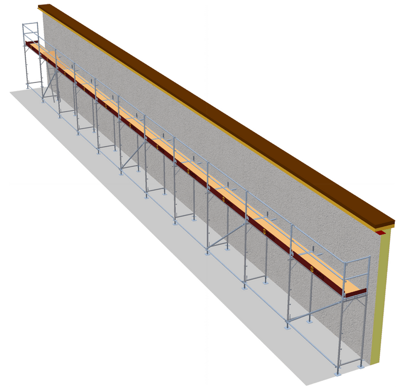 Fassadengerüst 27,5 x 4 m | 123,75 m² | Alu / Sperrholz | SL74 Alu Gerüst Scaff24 