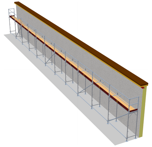 Fassadengerüst 27,5 x 4 m | 123,75 m² | Alu / Sperrholz | SL74 Alu Gerüst Scaff24 