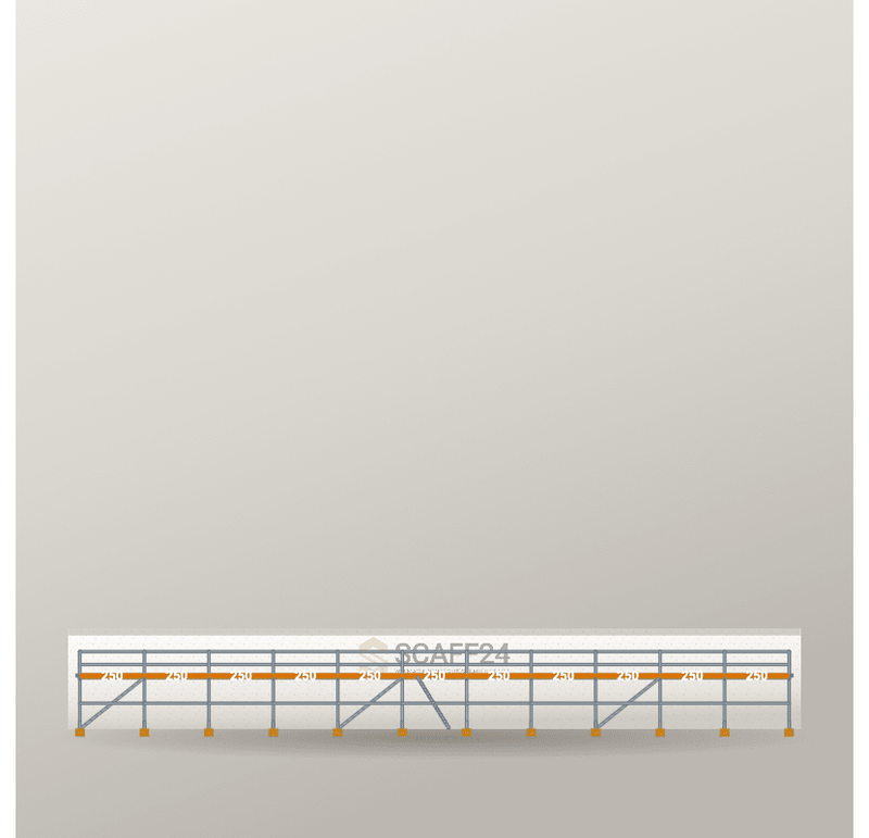 Fassadengerüst 27,5 x 4 m | 123,75 m² | Stahl / Holzbelag | RUX65 Fassadengerüst Scaff24 