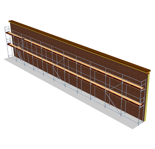 Fassadengerüst 27,5 x 6 m | 178,75 m² | Stahl / Holzbelag | SL74 Fassadengerüst Scaff24 