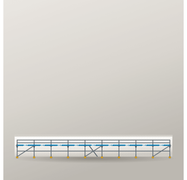 Fassadengerüst 27,63 x 4 m | 124,34 m² | Stahl / Sperrholz | S73 Fassadengerüst Scaff24 