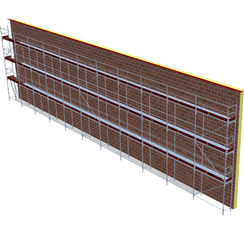 Fassadengerüst 28,27 x 8 m | 240,3 m² | Stahl / Stahlboden | S73 Fassadengerüst Scaff24 