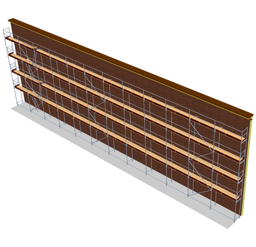 Fassadengerüst 30 x 10 m | 315 m² | Stahl / Holzbelag | SL74 Fassadengerüst Scaff24 