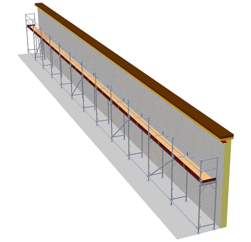 Fassadengerüst 30 x 4 m | 135 m² | Alu / Sperrholz | SL74 Fassadengerüst Scaff24 