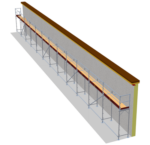 Fassadengerüst 30 x 4 m | 135 m² | Alu / Sperrholz | SL74 Fassadengerüst Scaff24 