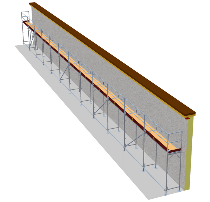 Fassadengerüst 30 x 4 m | 135 m² | Alu / Sperrholz | SL74 Fassadengerüst Scaff24 