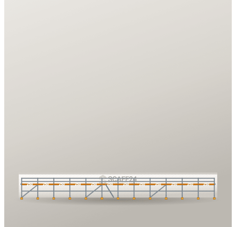 Fassadengerüst 30 x 4 m | 135 m² | Stahl / Holzbelag | R65 Fassadengerüst Scaff24 