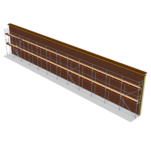Fassadengerüst 30 x 6 m | 180 m² | Stahl / Holzbelag | SL74 Fassadengerüst Scaff24 