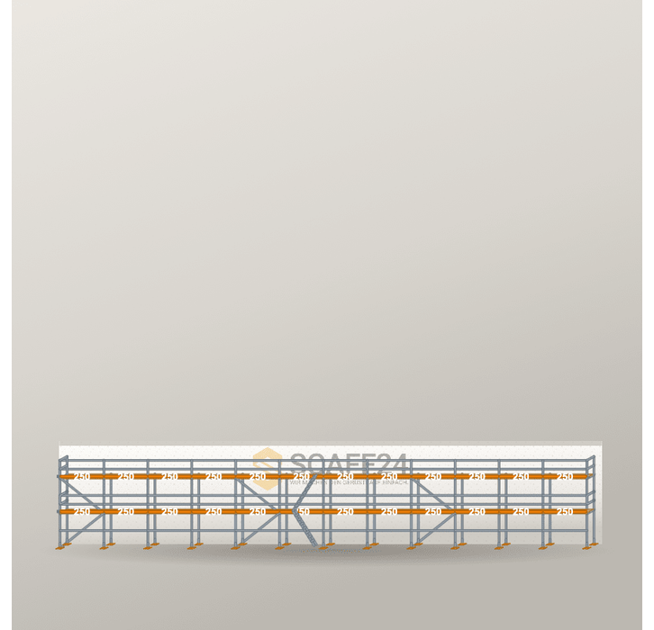 Fassadengerüst 30 x 6 m | 195 m² | Stahl / Holzbelag | RUX65 Fassadengerüst Scaff24 