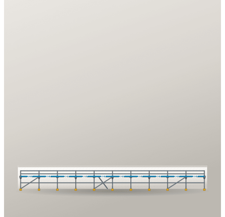 Fassadengerüst 30,7 x 4 m | 138,15 m² | Stahl / Sperrholz | S73 Fassadengerüst Scaff24 