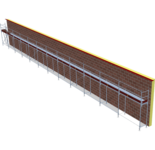 Fassadengerüst 30,84 x 4 m | 138,78 m² | Stahl / Stahlboden | S73 Fassadengerüst Scaff24 