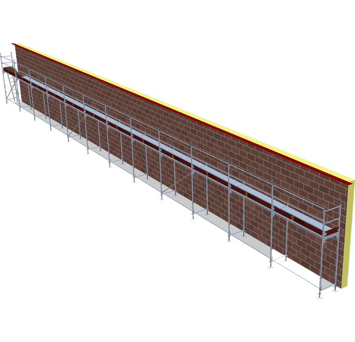 Fassadengerüst 30,84 x 4 m | 138,78 m² | Stahl / Stahlboden | S73 Fassadengerüst Scaff24 