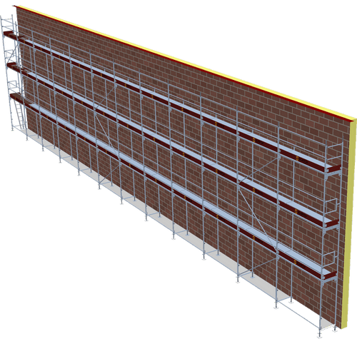 Fassadengerüst 30,84 x 8 m | 262,14 m² | Stahl / Stahlboden | S73 Fassadengerüst Scaff24 