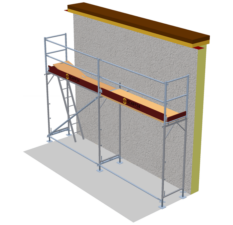 Fassadengerüst 5 x 4 m | 22,5 m² | Alu / Sperrholz | SL74 Alugerüst Scaff24 